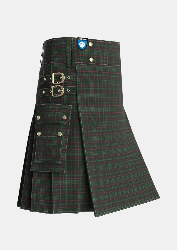 Utility_Renwick_2_Tartan_787_kilt_side_image_with_pleated_design_and_adjustable_buckles_for_men