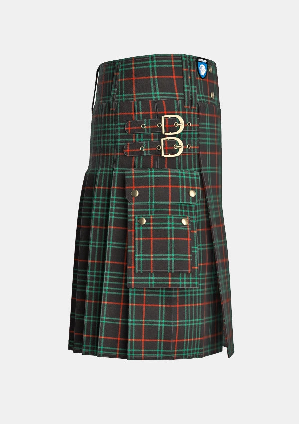 Utility_Renwick_Tartan_787_kilt_right_image_with_pleated_design_and_adjustable_buckles_for_men