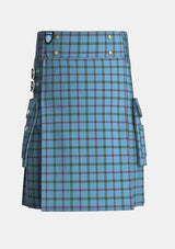 Utility_Richard_Moriarty_Tartan_kilt_front_image_with_pleated_design_and_adjustable_buckles_for_men