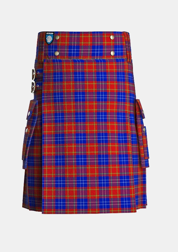 Utility_Richardson_Tartan_5948_kilt_front_image_with_pleated_design_and_adjustable_buckles_for_men