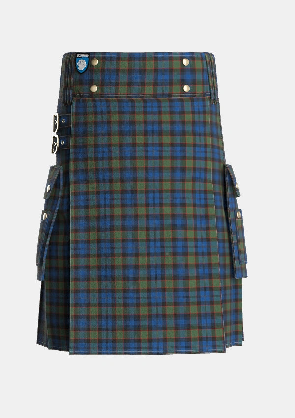 Utility_Riddoch_Tartan_3316_kilt_front_image_with_pleated_design_and_adjustable_buckles_for_men
