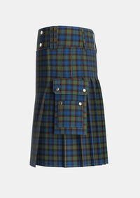 Utility_Riddoch_Tartan_3316_kilt_left_image_with_pleated_design_and_adjustable_buckles_for_men