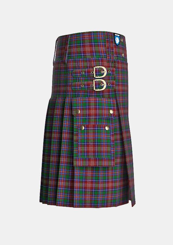 Utility_Ritchie_Tartan_5412_kilt_right_image_with_pleated_design_and_adjustable_buckles_for_men