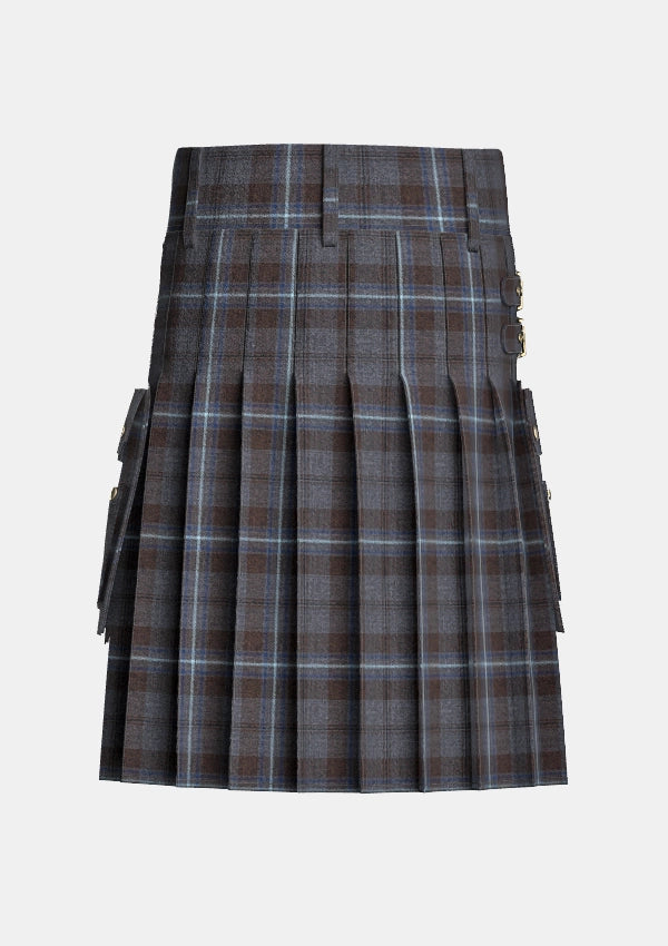 Utility_Rivers_of_Scotland_tartan_kilt_back_image_with_pleated_design_and_adjustable_buckles_for_men