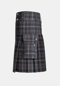 Utility_Rivers_of_Scotland_tartan_kilt_left_image_with_pleated_design_and_adjustable_buckles_for_men