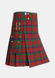 Utility_Robertson_2_Tartan_1501_kilt_side_image_with_pleated_design_and_adjustable_buckles_for_men