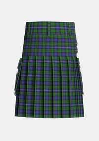 Utility_Robertson_Hunting_1_Tartan_299_kilt_back_image_with_pleated_design_and_adjustable_buckles_for_men