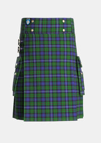 Utility_Robertson_Hunting_1_Tartan_299_kilt_front_image_with_pleated_design_and_adjustable_buckles_for_men
