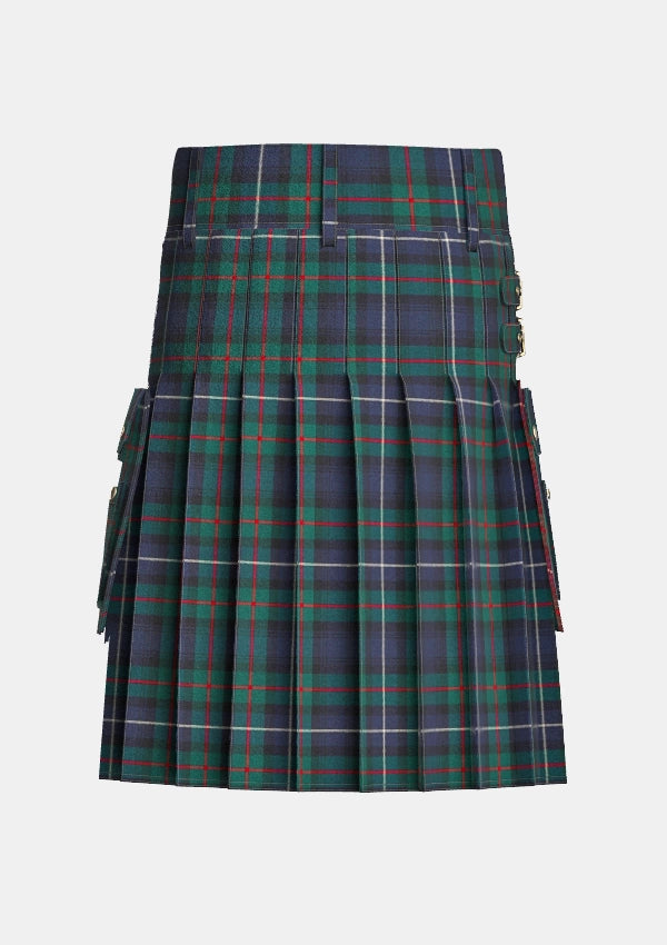 Utility_Robertson_Hunting_Modern_Tartan_kilt_back_image_with_pleated_design_and_adjustable_buckles_for_men
