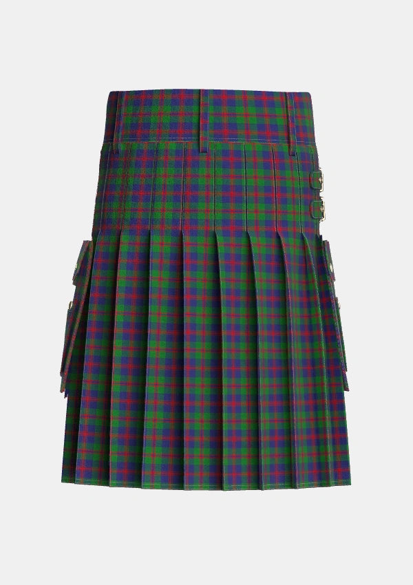 Utility_Robertson_Struan_Tartan_530_kilt_back_image_with_pleated_design_and_adjustable_buckles_for_men
