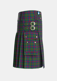 Utility_Robertson_Struan_Tartan_530_kilt_right_image_with_pleated_design_and_adjustable_buckles_for_men