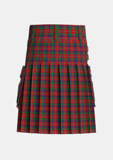 Utility_Robertson_White_line_Tartan_1803_kilt_back_image_with_pleated_design_and_adjustable_buckles_for_men