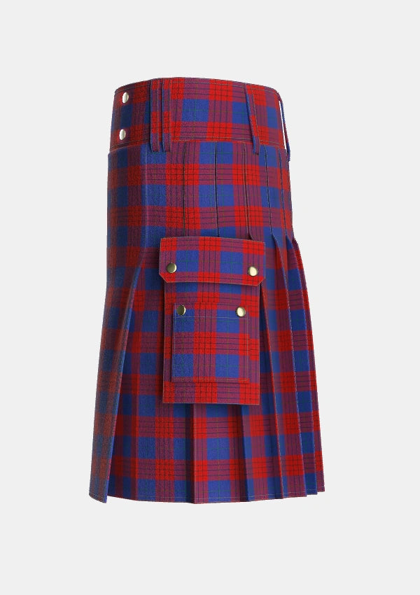Utility_Robinson_Dress_Pendleton_1_Tartan_739_kilt_left_image_with_pleated_design_and_adjustable_buckles_for_men