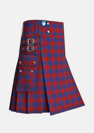 Utility_Robinson_Dress_tartan_739_kilt_side_image_with_pleated_design_and_adjustable_buckles_for_men