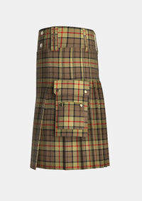Utility_Rogers_C_Tartan_12372_kilt_left_image_with_pleated_design_and_adjustable_buckles_for_men