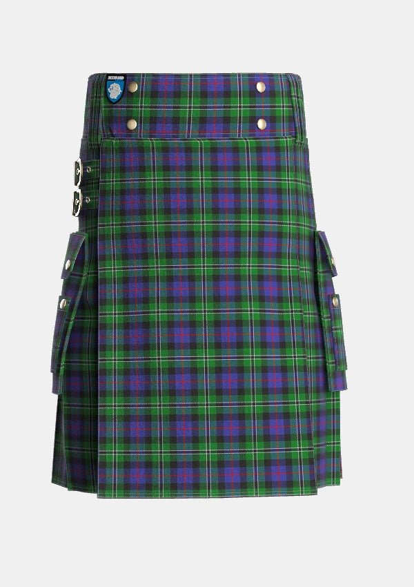 Utility_Rose_Hunting_Tartan_1226_kilt_front_image_with_pleated_design_and_adjustable_buckles_for_men