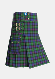 Utility_Rose_Hunting_Tartan_1226_kilt_side_image_with_pleated_design_and_adjustable_buckles_for_men