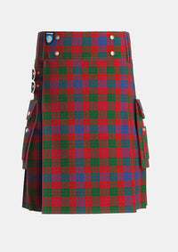 Utility_Ross_2_Tartan_449_kilt_front_image_with_pleated_design_and_adjustable_buckles_for_men