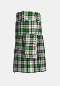Utility_Ross_Arisaid_Tartan_3170_kilt_left_image_with_pleated_design_and_adjustable_buckles_for_men
