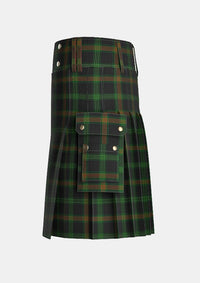 Utility_Ross_Ryan_Tartan_7637_kilt_left_image_with_pleated_design_and_adjustable_buckles_for_men