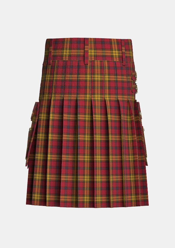 Utility_Rourke_Frew_Tartan_10819_kilt_back_image_with_pleated_design_and_adjustable_buckles_for_men