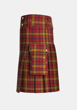 Utility_Rourke_Frew_Tartan_10819_kilt_left_image_with_pleated_design_and_adjustable_buckles_for_men