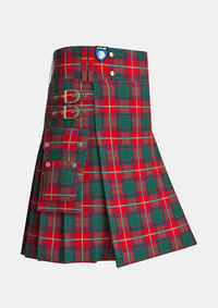 Utility_RoxBurgh_tartan_160_kilt_side_image_with_pleated_design_and_adjustable_buckles_for_men