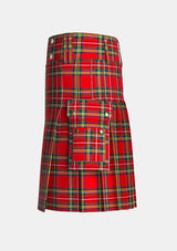 Utility_Royal_Stewart_Tartan_kilt_left_image_with_pleated_design_and_adjustable_buckles_for_men