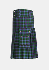 Utility_Russell_or_Mitchell_or_Hunter_or_Galbraith_Tartan_1094_kilt_left_image_with_pleated_design_and_adjustable_buckles_for_men