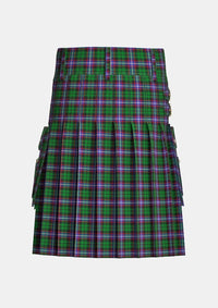 Utility_Russell_tartan_3179_kilt_back_image_with_pleated_design_and_adjustable_buckles_for_men
