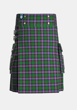 Utility_Russell_tartan_3179_kilt_front_image_with_pleated_design_and_adjustable_buckles_for_men