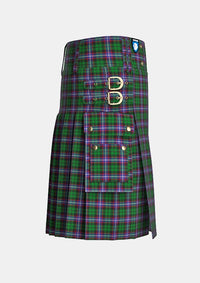 Utility_Russell_tartan_3179_kilt_right_image_with_pleated_design_and_adjustable_buckles_for_men