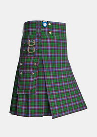 Utility_Russell_tartan_3179_kilt_side_image_with_pleated_design_and_adjustable_buckles_for_men