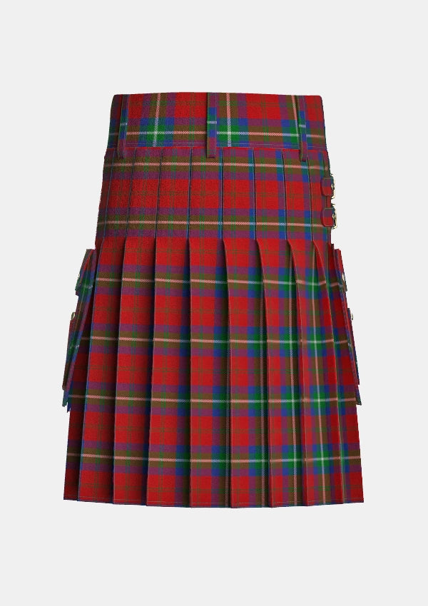 Utility_Ruthven_Tartan_1521_kilt_back_image_with_pleated_design_and_adjustable_buckles_for_men