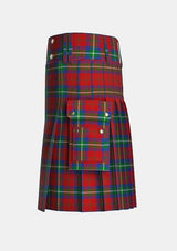 Utility_Ruthven_Tartan_1521_kilt_left_image_with_pleated_design_and_adjustable_buckles_for_men