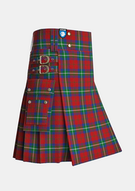 Utility_Ruthven_Tartan_1521_kilt_side_image_with_pleated_design_and_adjustable_buckles_for_men