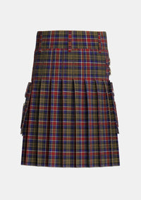 Utility_Ruxton_Tartan_2378_kilt_back_image_with_pleated_design_and_adjustable_buckles_for_men