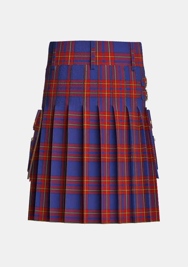 Utility_Salvation_Army_Tartan_kilt_back_image_with_pleated_design_and_adjustable_buckles_for_men