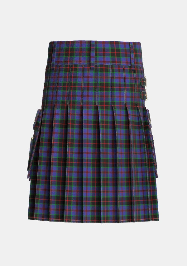 Utility_Sandberg_Tartan_6860_kilt_back_image_with_pleated_design_and_adjustable_buckles_for_men