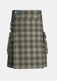 Utility_Saunders_Tartan_10109_kilt_front_image_with_pleated_design_and_adjustable_buckles_for_men