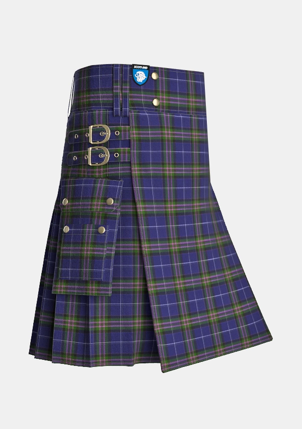 Utility_Scotland_the_Brave_Tartan_2563_kilt_side_image_with_pleated_design_and_adjustable_buckles_for_men
