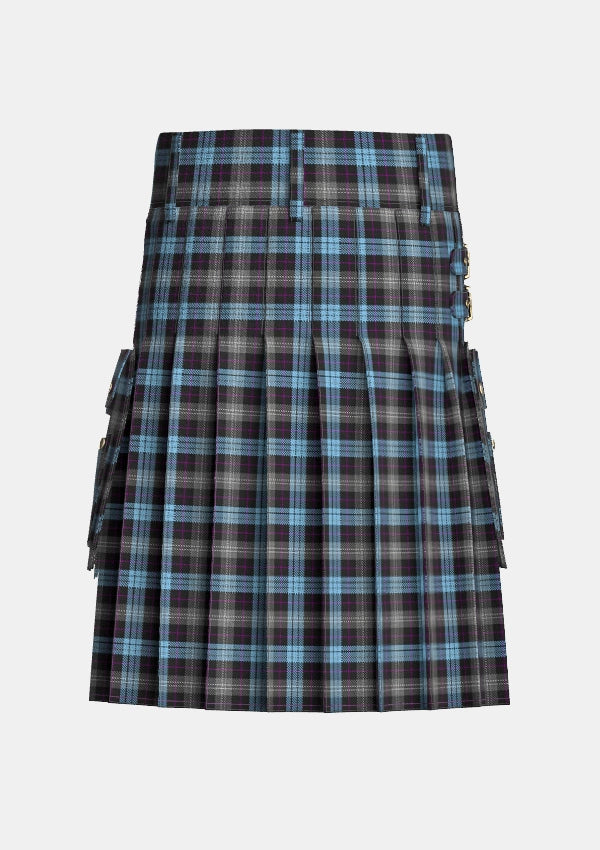Utility_Scotsburn_Croft_Tartan_11208_kilt_back_image_with_pleated_design_and_adjustable_buckles_for_men