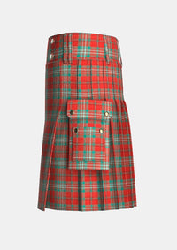 Utility_Scott_Ancient_Tartan_kilt_left_image_with_pleated_design_and_adjustable_buckles_for_men