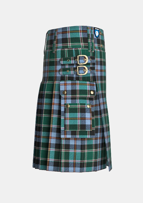 Utility_Scottish_Colorado_State_Tartan_kilt_right_image_with_pleated_design_and_adjustable_buckles_for_men