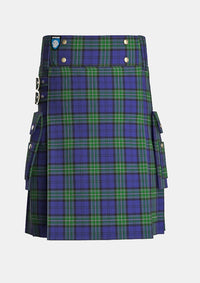 Utility_Scottish_Rugby_Union_Tartan_2101_kilt_front_image_with_pleated_design_and_adjustable_buckles_for_men