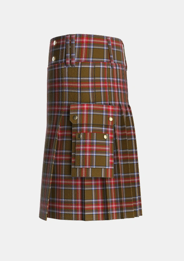 Utility_Sellers_Sillars_Tartan_1737_kilt_left_image_with_pleated_design_and_adjustable_buckles_for_men