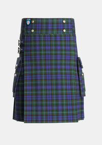 Utility_Sempill_Tartan_2420_kilt_front_image_with_pleated_design_and_adjustable_buckles_for_men