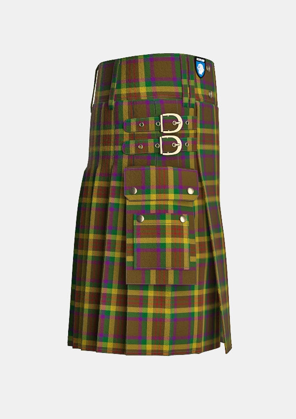 Utility_Shannon_Tartan_7725_kilt_right_image_with_pleated_design_and_adjustable_buckles_for_men