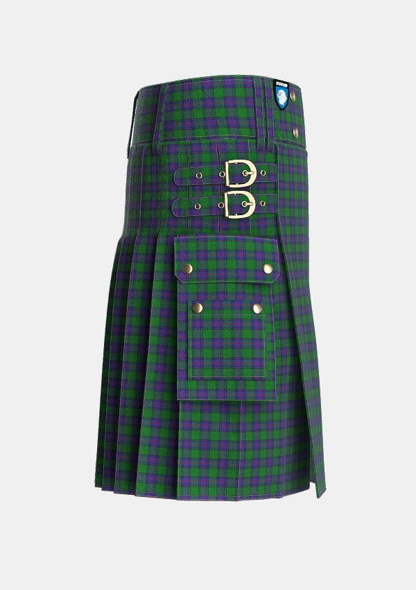 Utility_Shaw_2_Tartan_768_kilt_right_image_with_pleated_design_and_adjustable_buckles_for_men