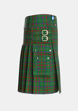 Utility_Shaw_of_Tordarroch_Green_Hunting_Tartan_318_kilt_right_image_with_pleated_design_and_adjustable_buckles_for_men